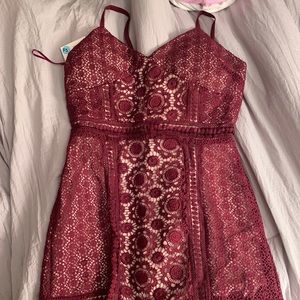 Maroon cocktail dress